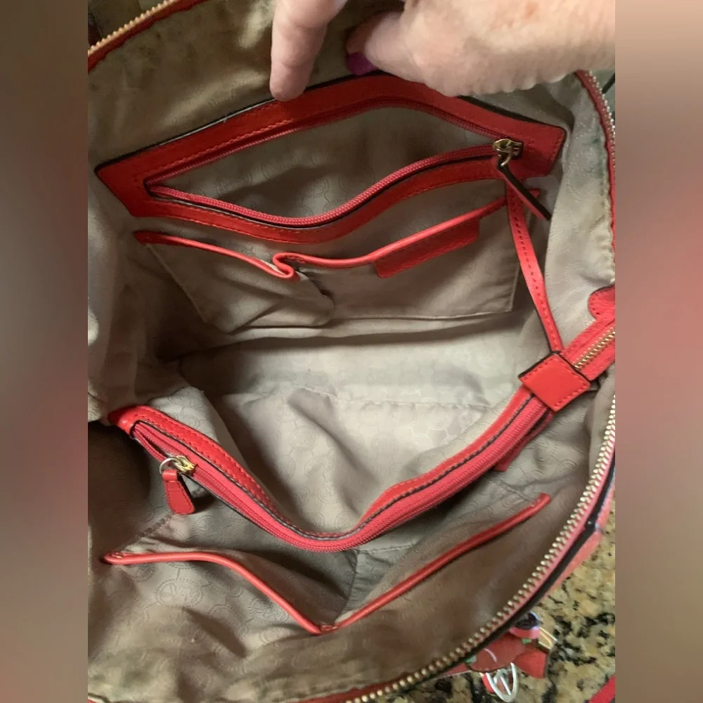 Michael Kors Ciara Flame Leather Handbag
